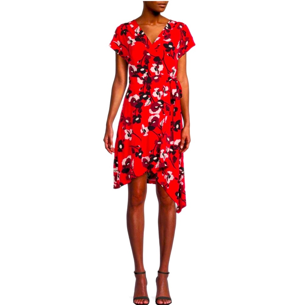 BCBGMAXAZRIA floral wrap dress